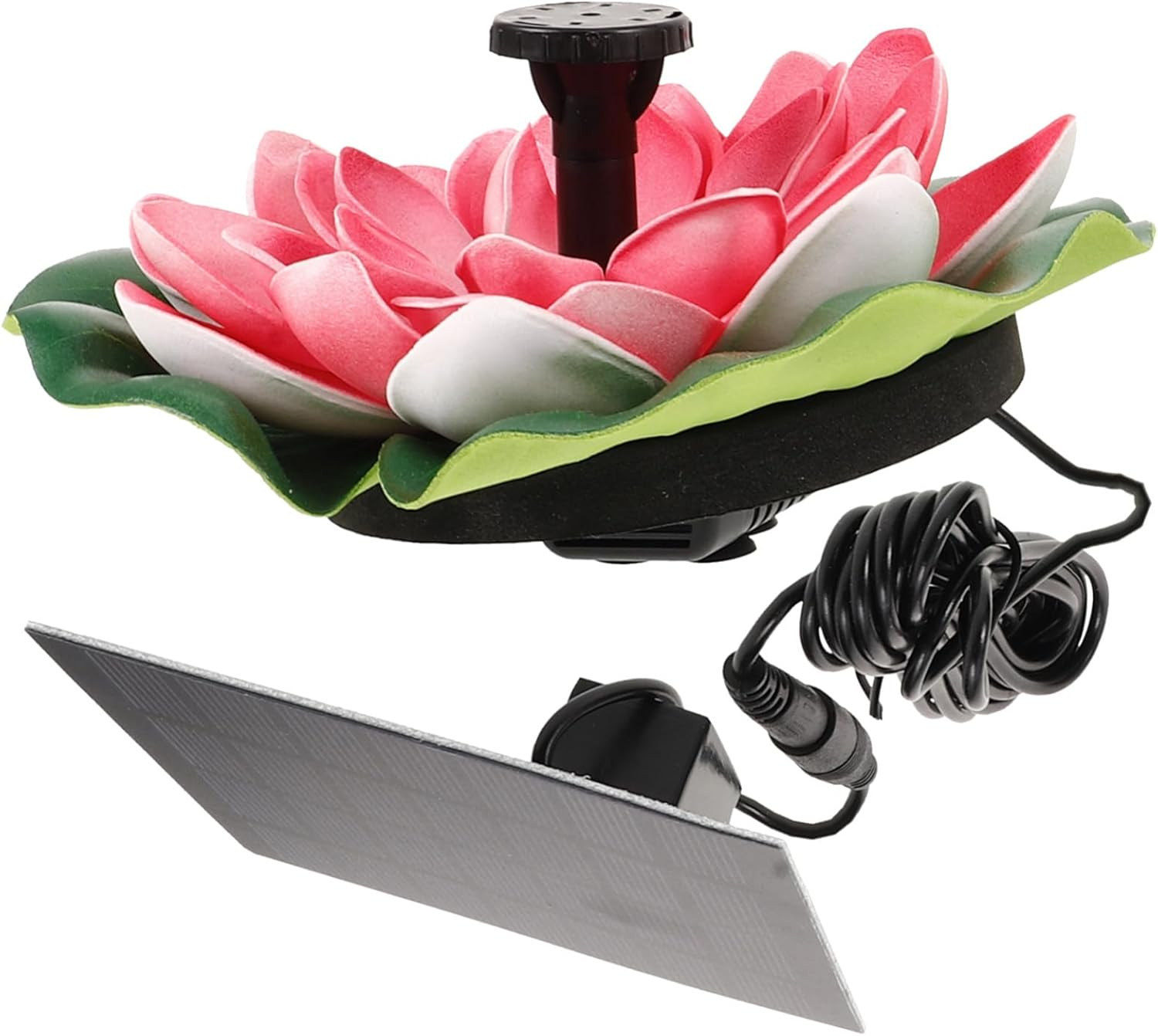 Solar Floating Fountain Lotus Shape Cherry Red Outdoor Water Landscape Pump for Garden Ponds Fishponds Easy to Clean Rust-Resistant Solar Powered image number 2