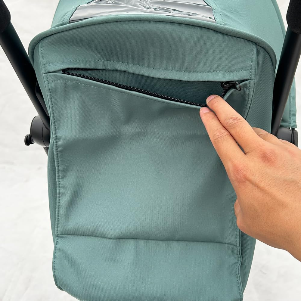 Baby Stroller Seat Cushion and Canopy Compatible with Babyzen YOYO 2 and YOYO+, Pushchair Accessories Replacement Kit, Waterproof Double-Layer Fabric (Aqua Blue) - Coffee Color image number 4