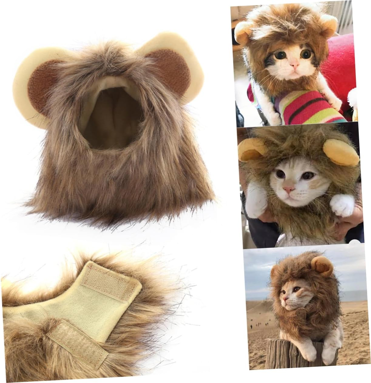Levemolo Cat Dress up Costume Cat Lion Costume Cat Customs for Halloween Cosplay Hats Lion Mane Dog Costume Dogs Halloween Costumes Cat Hats Caps Lion Wig Head Cap Accessories Pet