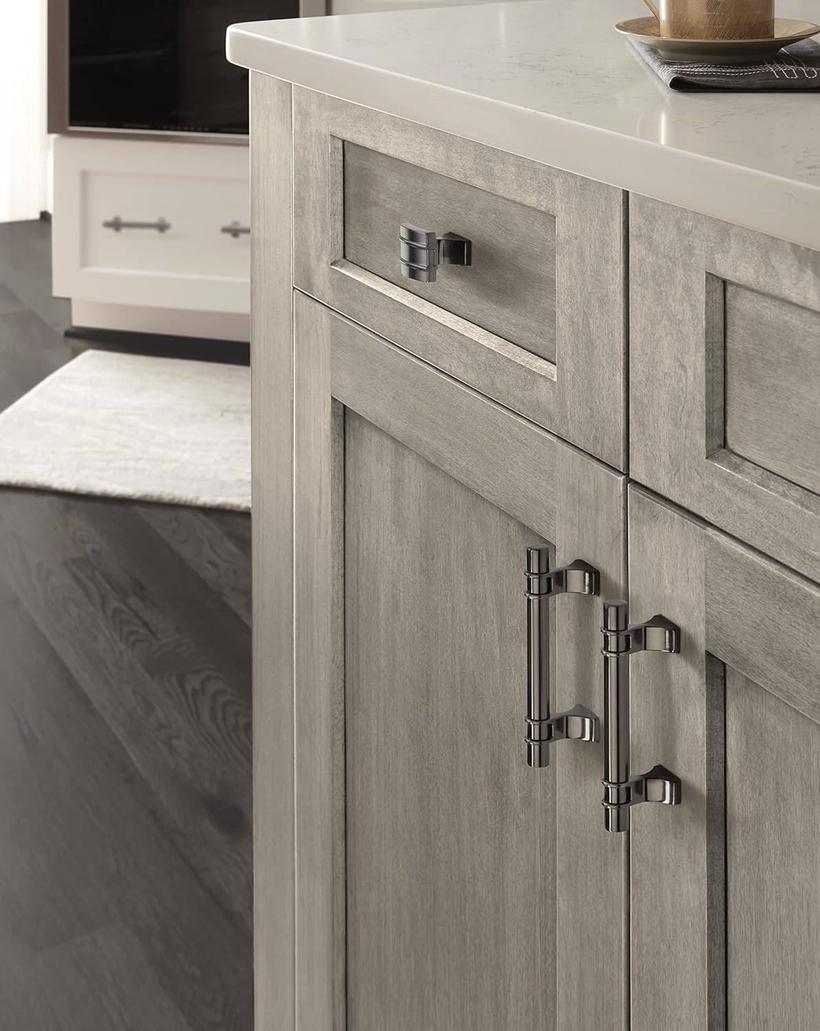 Amerock | Cabinet Pull | Gunmetal | 3 Inch (76 Mm) Center to Center | Davenport | 1 Pack | Drawer Pull | Drawer Handle | Cabinet Hardware image number 5