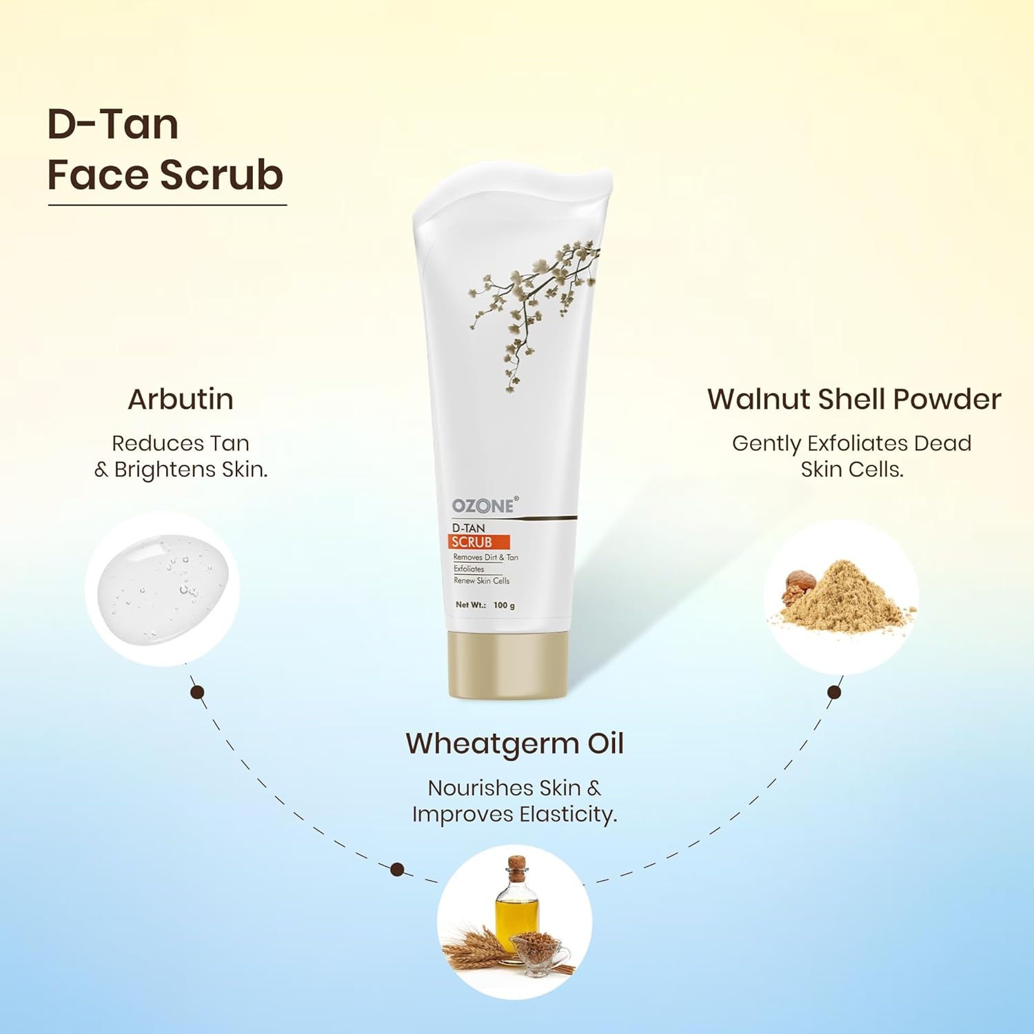 OZONE D Tan Trio (D Tan Cleanser 250G + D Tan Scrub 100G + D Tan Face Pack 100G) (3 Items in the Set) image number 2