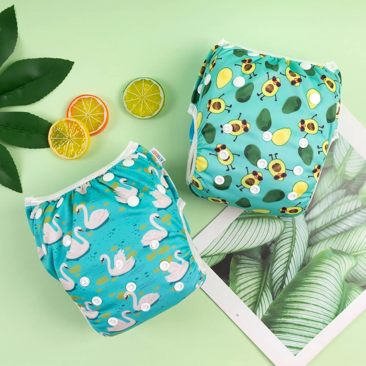 ALVABABY Large Swim Diapers 3Pcs Baby & Toddler Snap One Size Reusable Adjustable Baby Boy Adjustable Washable 0-2 Years Old 3SWY36-AU image number 1