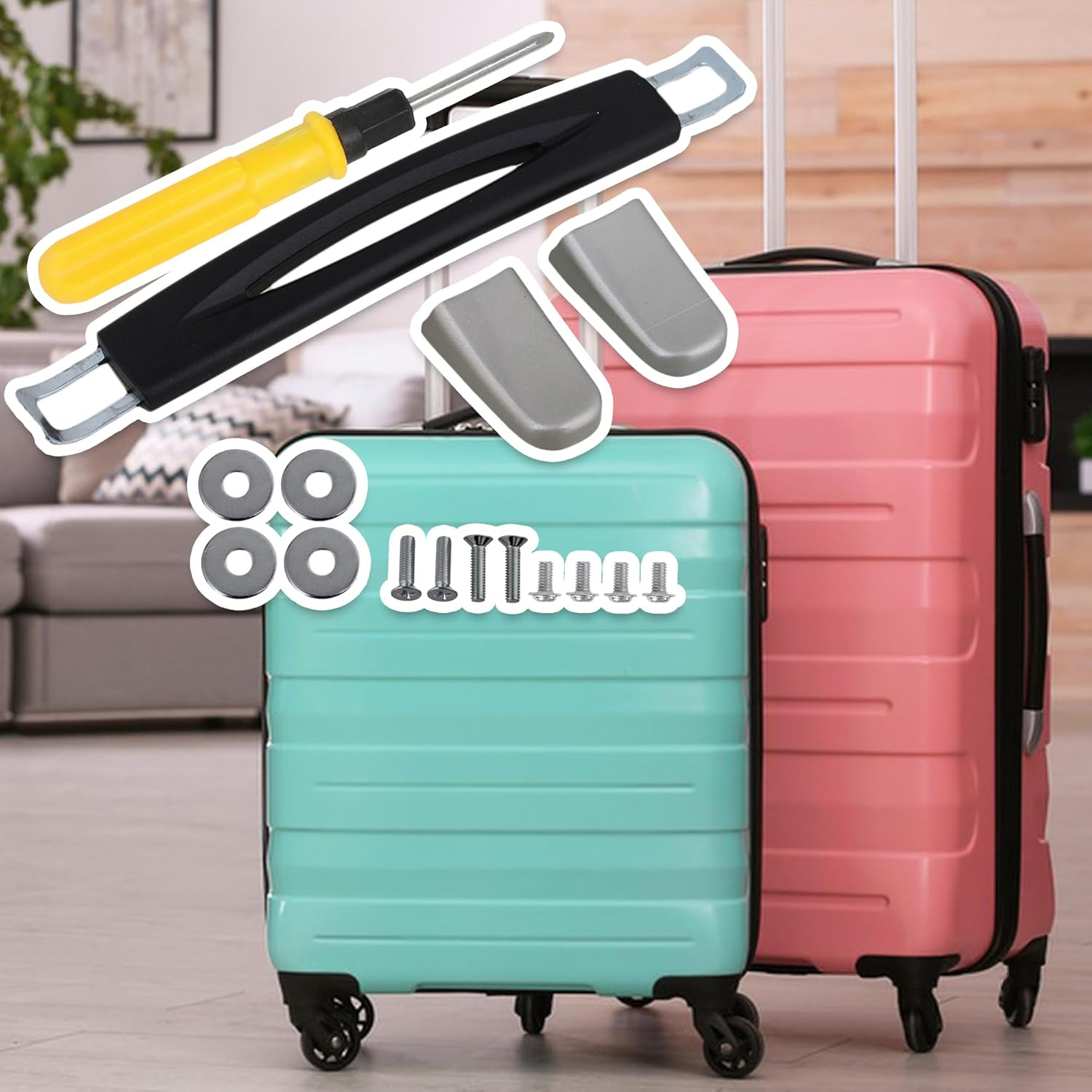 Mxfans 15Cm Suitcase Luggage Suitcase B020 Handle Replacement Strap Flexible Handle Replacement Black