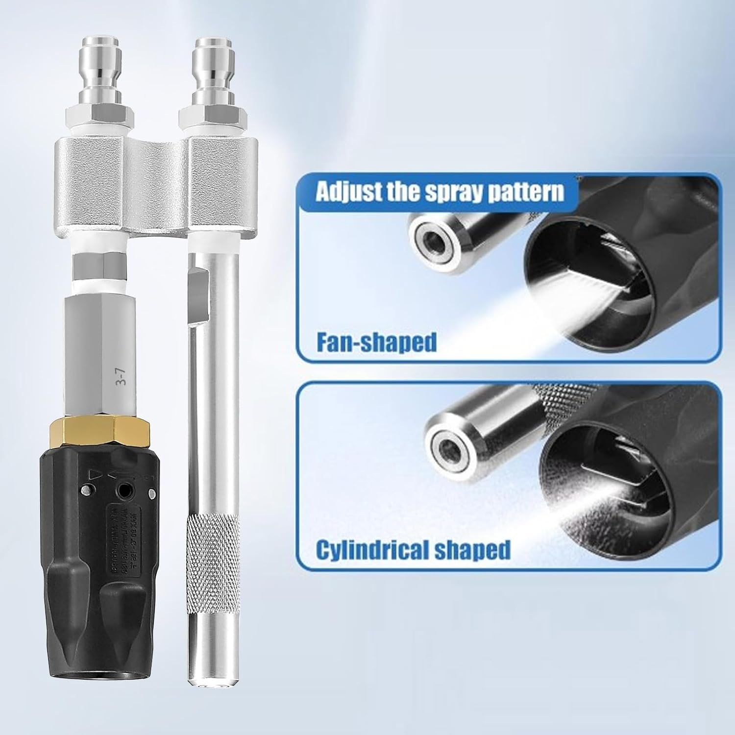 Pressure Washer Long Range Chemical Nozzle for Ladder Saver, Long Range Soap Tip M5 Twist Nozzle for 3-7 GPM, 1000 to 6000Psi, 1/4In Quick Connect image number 3