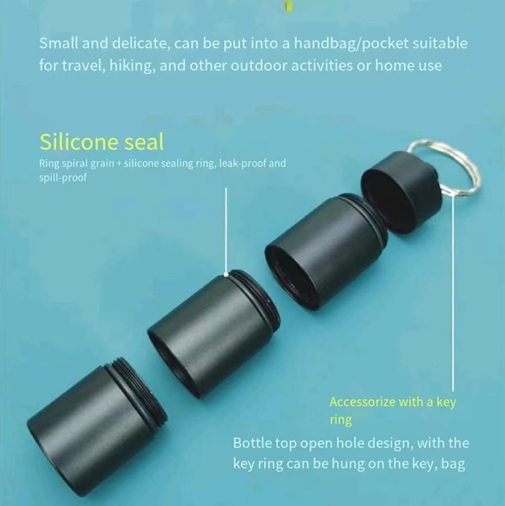 Portable Pill Cases, 3 Pack Metal Pocket Pill Boxes Waterproof Keychain for Travel & Purse, 3 Compartment Emergency Pill Container Box Daily Pill Container Holder for Men and Women image number 6