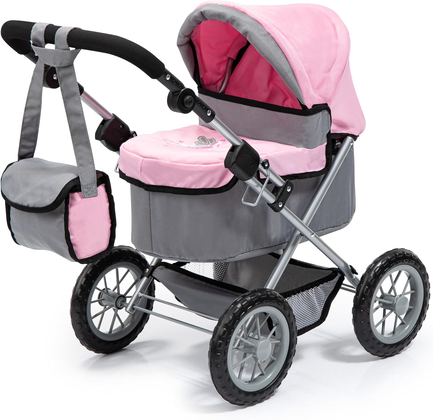 Bayer Design Baby Doll Trendy Pram in Grey/Pink image number 5