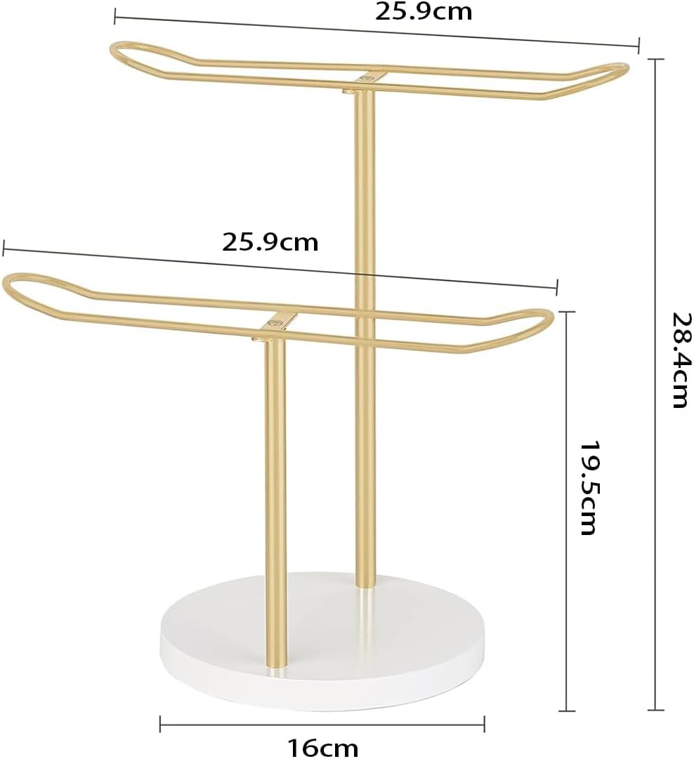 Metal 2-Tier Headband Holder Storage Hair Accessories Organizer Storage Display Hairband Hair Ties Ropes Bracelets Bangles for Women and Girls. image number 3