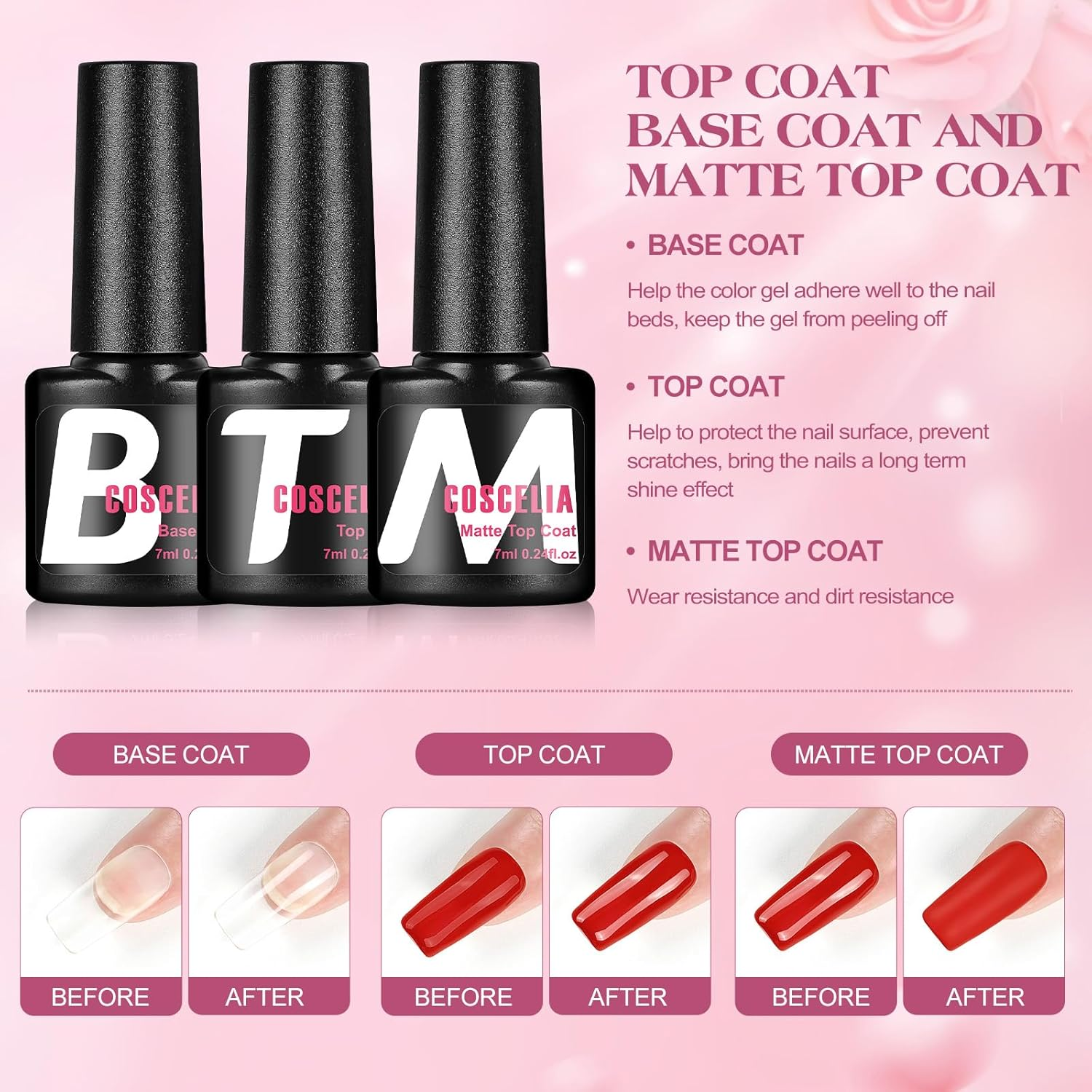 COSCELIA Gel Nail Polish Kit 16 Pcs Nail Polish Set and 12 Colors Nail Gel Polish Rainbow Series Nail Polish 6 Pcs Nail Glitter Powder Set 7 Pcs Nail Art Brush for Nail Designs image number 5