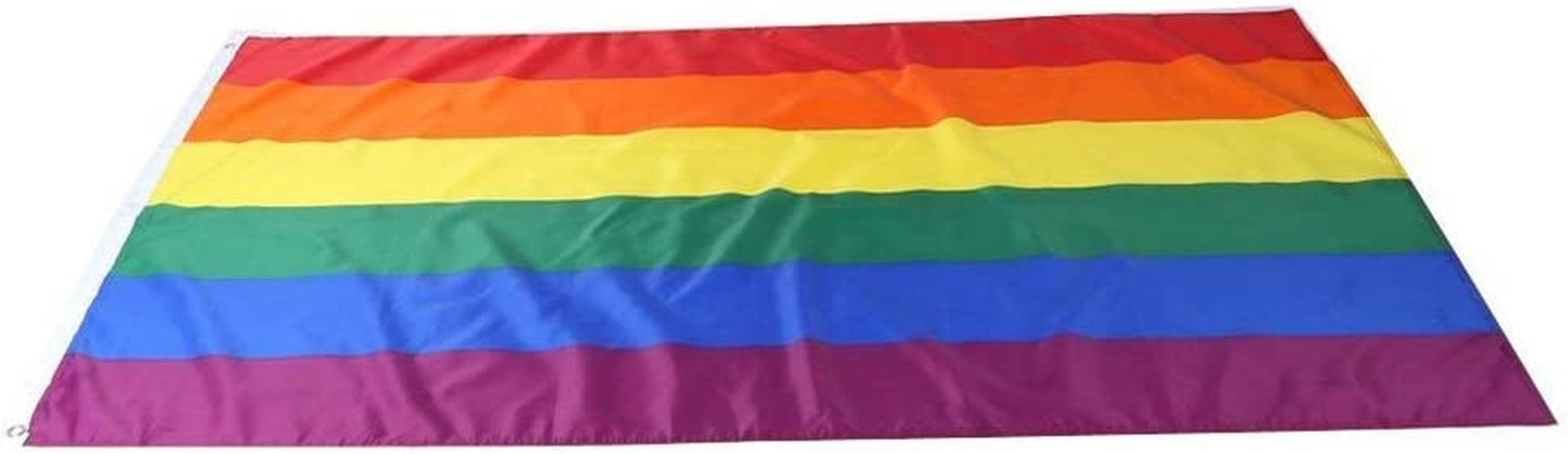 Deluxe Rainbow Gay Pride Flag with Metal Eyelets, 150 X 90 Cm image number 1