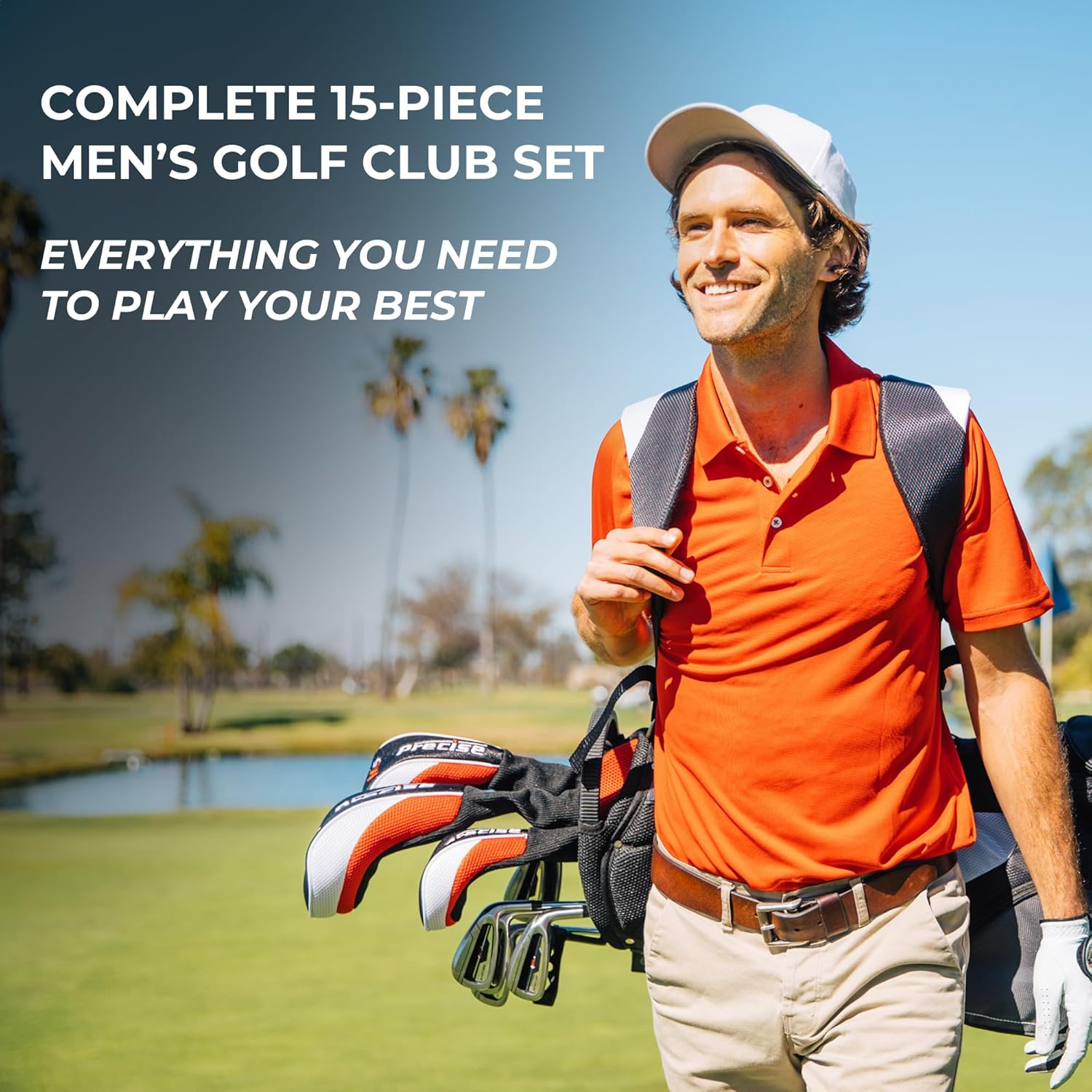 Top Line Men'S Right Handed M5 Golf Club Set for Tall Men (Height 6'1'' - 6'4''), Includes Driver, Wood, Hybrid, 5, 6, 7, 8, 9, PW Stainless Irons with True Temper Shafts, Putter, Stand Bag & 3 Hcs image number 5