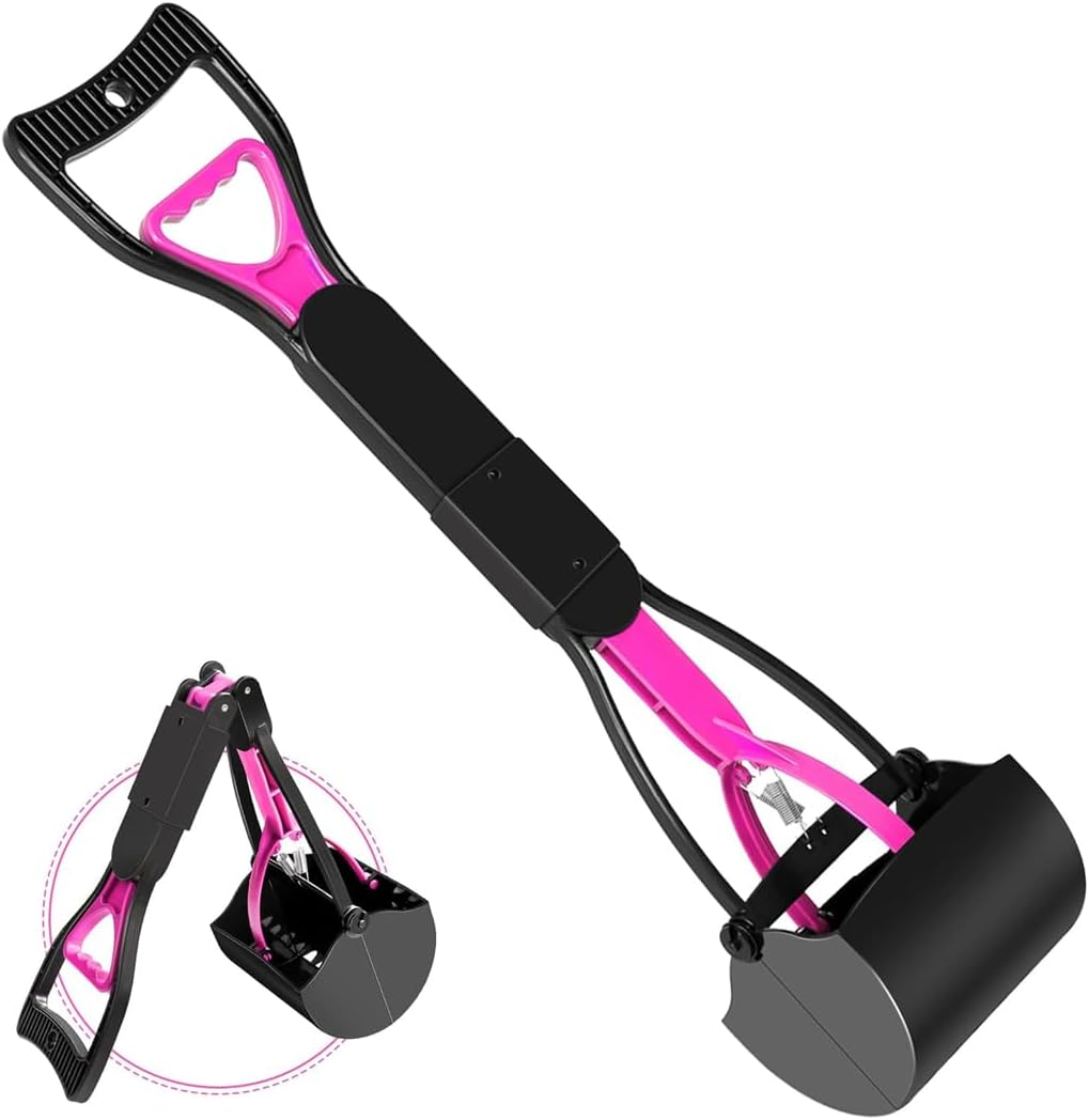 AIMALL Long Handle Pet Toilet Picker Dog Toilet Clip, 23.6 Inches Pet Waste Picker, Ergonomic ABS Handle, Double Spring Design for Easy Dog Poop Cleaning