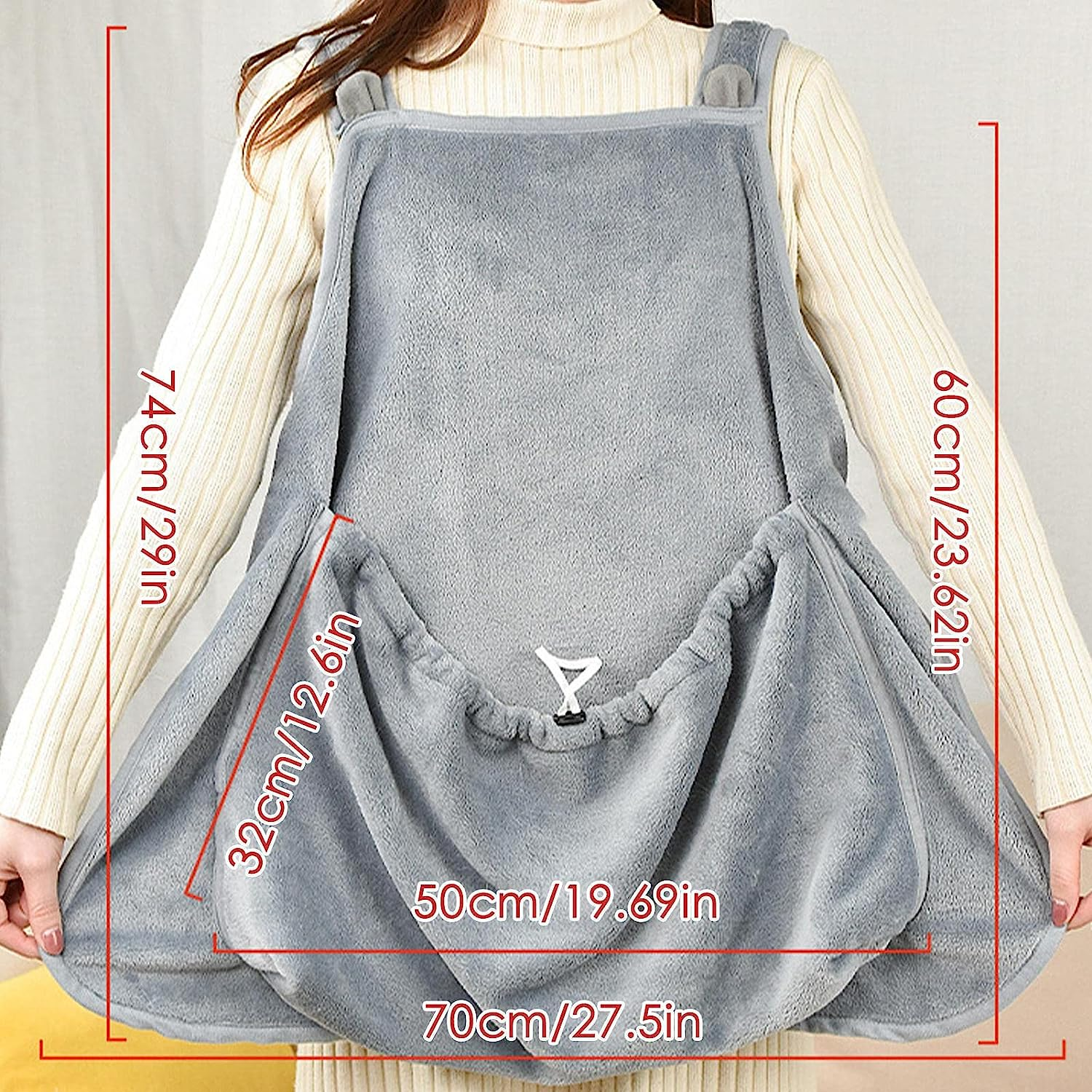 Cat Carrying Apron,Small Dog Cat Carrier Chest Soft with Pocket | Hands Shoulder Carry Soft Breathable Pet Apron for Indoors, image number 2