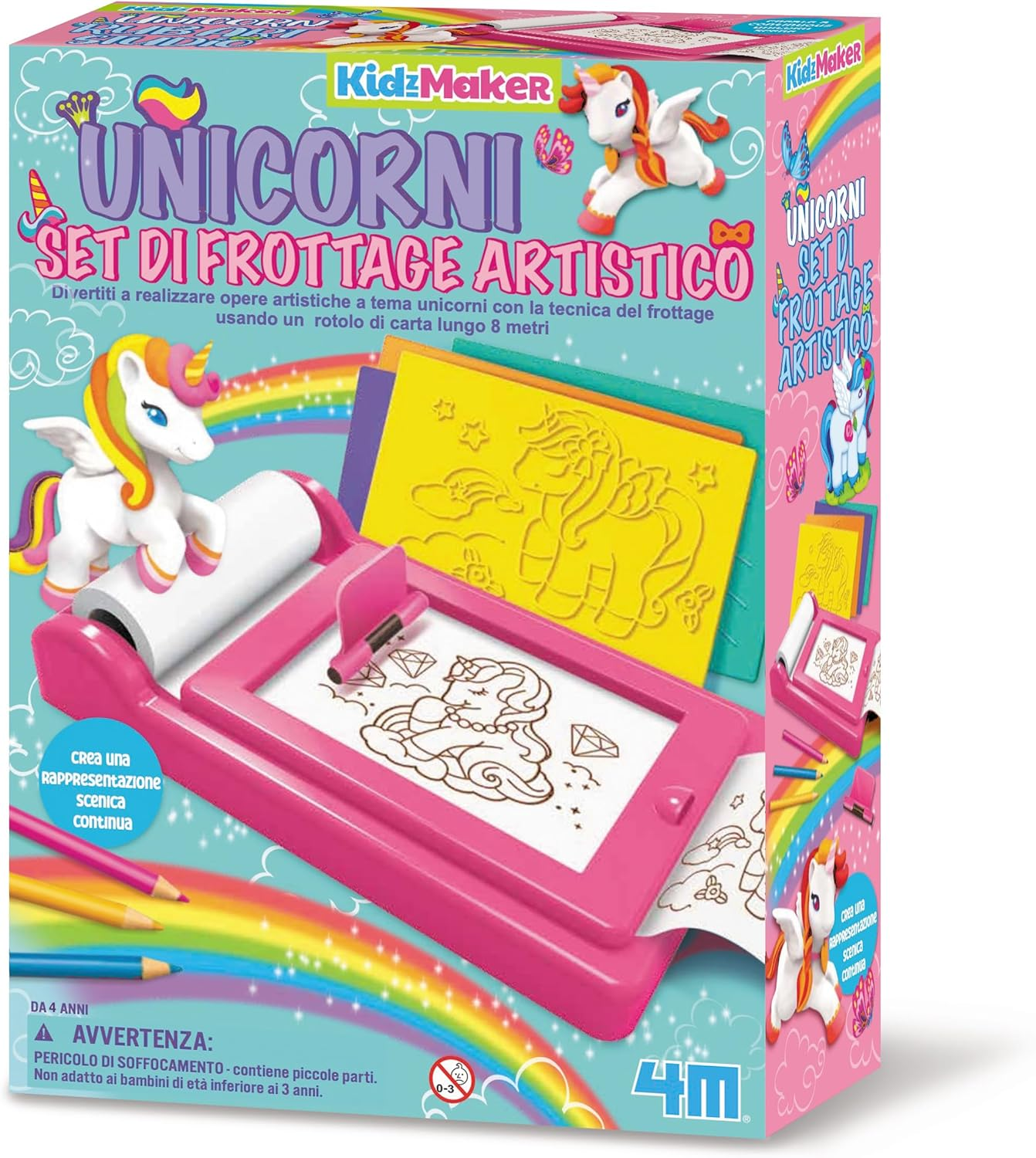 4M Kidzmaker Unicorn Rub Art Studio Arts and Crafts Kit