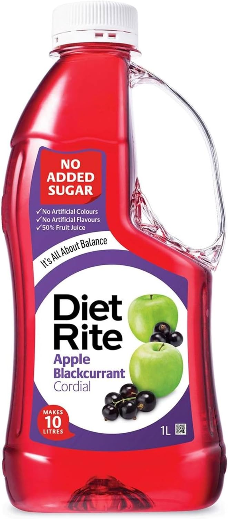 Diet Rite Apple Blackcurrant Cordial 1 Litre image number 4