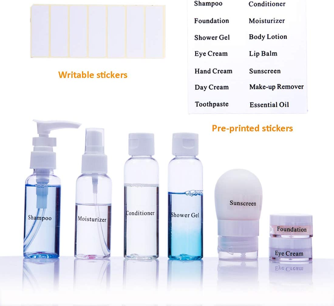 Travel Bottles WAYSEASY Leak-Proof Refillable Toiletry Bottle and Containers with Clear TSA Toiletry Bag Durable image number 4