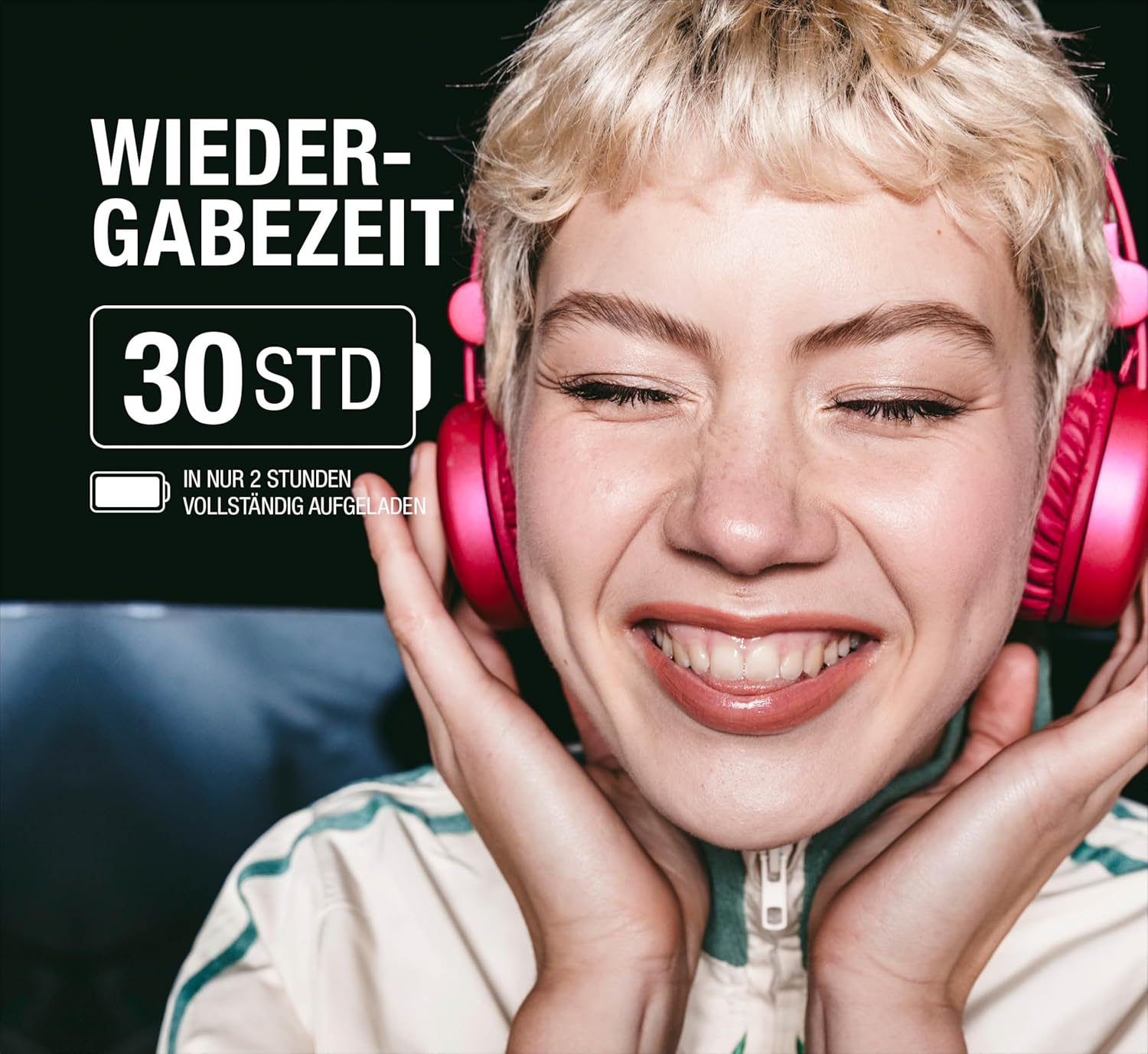 Fresh 'N Rebel Code Core Bluetooth Headphones On-Ear Wireless 30 Hours Playtime with Microphone and Voice Assistant, Volume Control and Play/Pause Buttons, Foldable (Storm Grey) image number 2