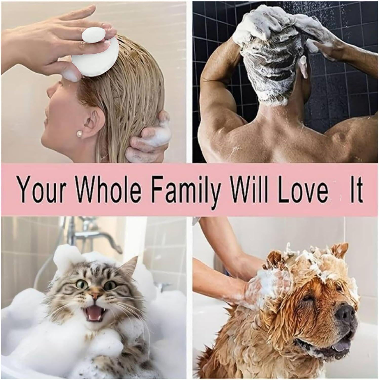 Silicone Hair Scrubber,Detachable Scalp Massager Hair Scrubber | Multifunctional Shampoo Brush Ergonomic Scalp Scrubber for Travel Hotel Bathroom image number 3