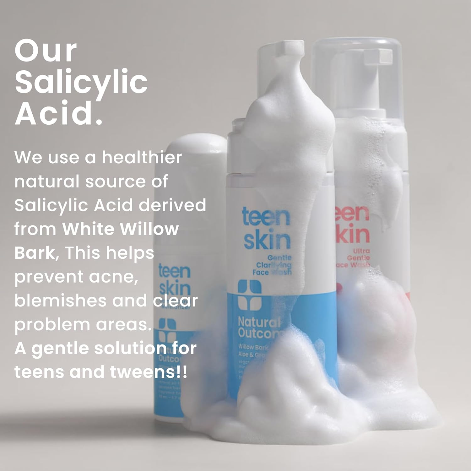 Natural Outcome Teen Skin Face Wash | Gentle Foaming Daily Boys & Girls Facial Cleanser Lotion | Natural Non-Toxic Ingredients | for Teens, Preteens & Kids Looking to Prevent Acne | 5 Oz image number 4