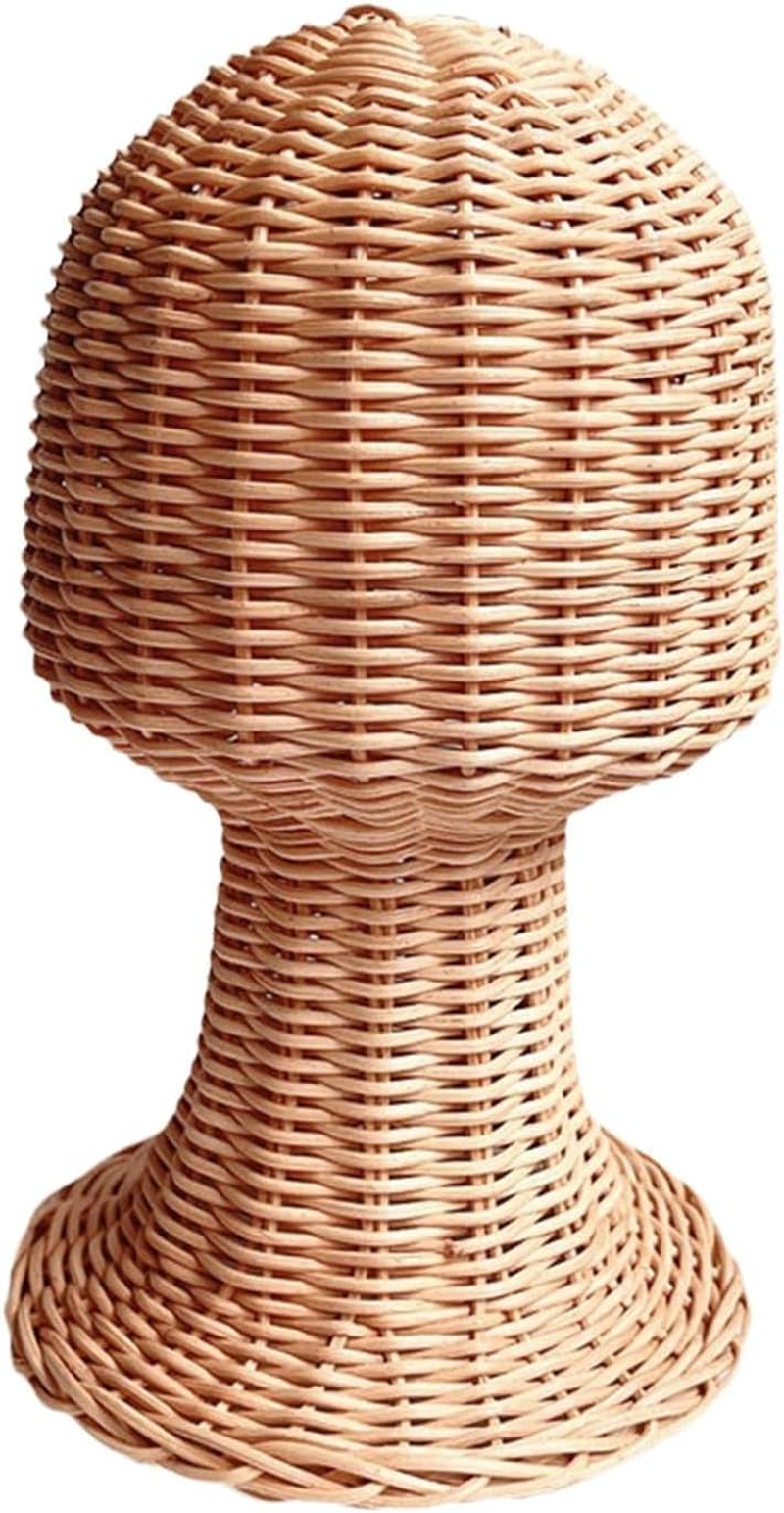 Eigell Hat Rack Rattan Lightweight Freestanding Multifunction Hat Organizer Wig Rack Hairpieces Holder Mannequin Head Hat Holder for Shop Home Desk image number 6