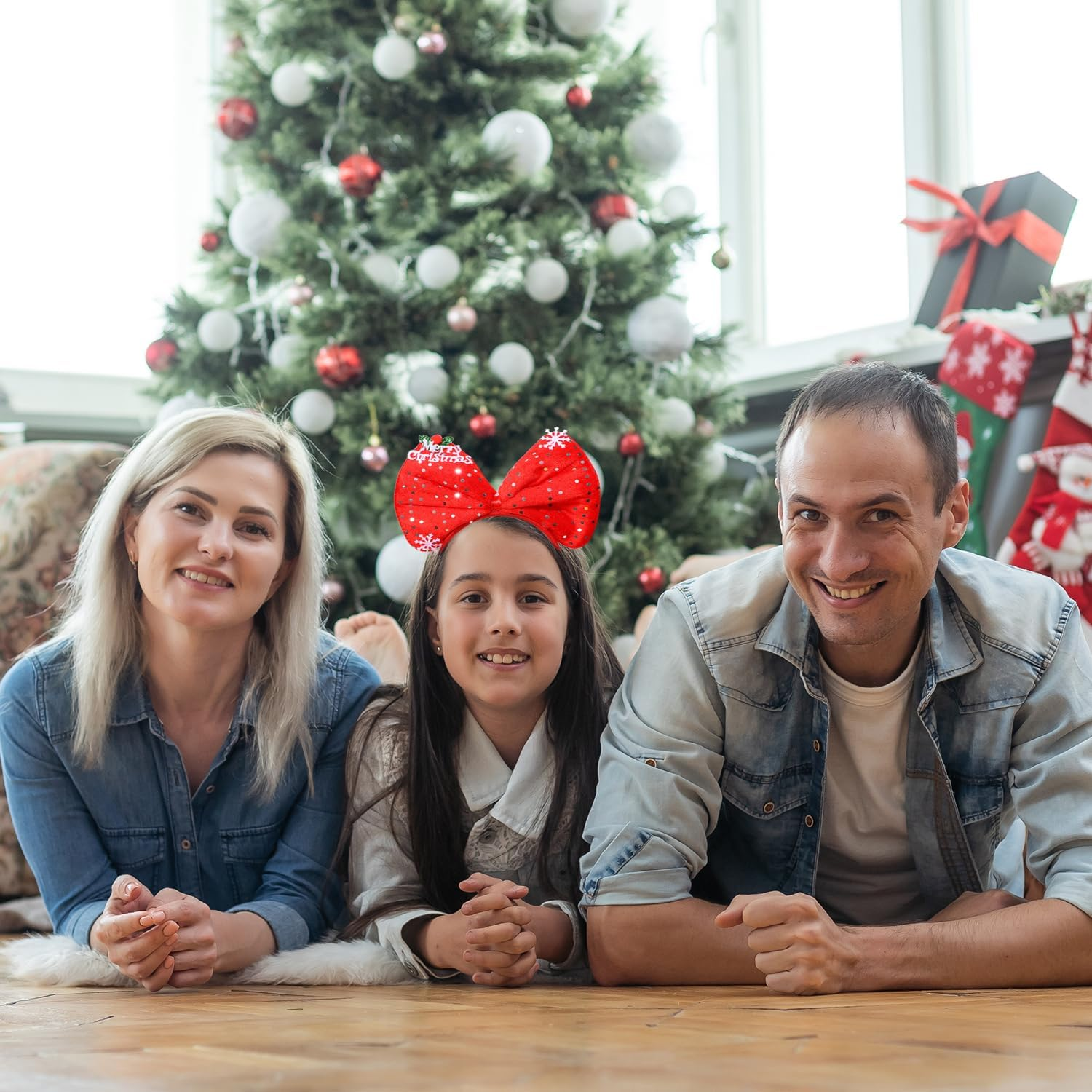 Christmas Headband Christmas Headbands for Adults Hairband Headwear Bow Party Hats Hair Bands for Women Men Head Band for Party Holiday Costume Gift image number 1