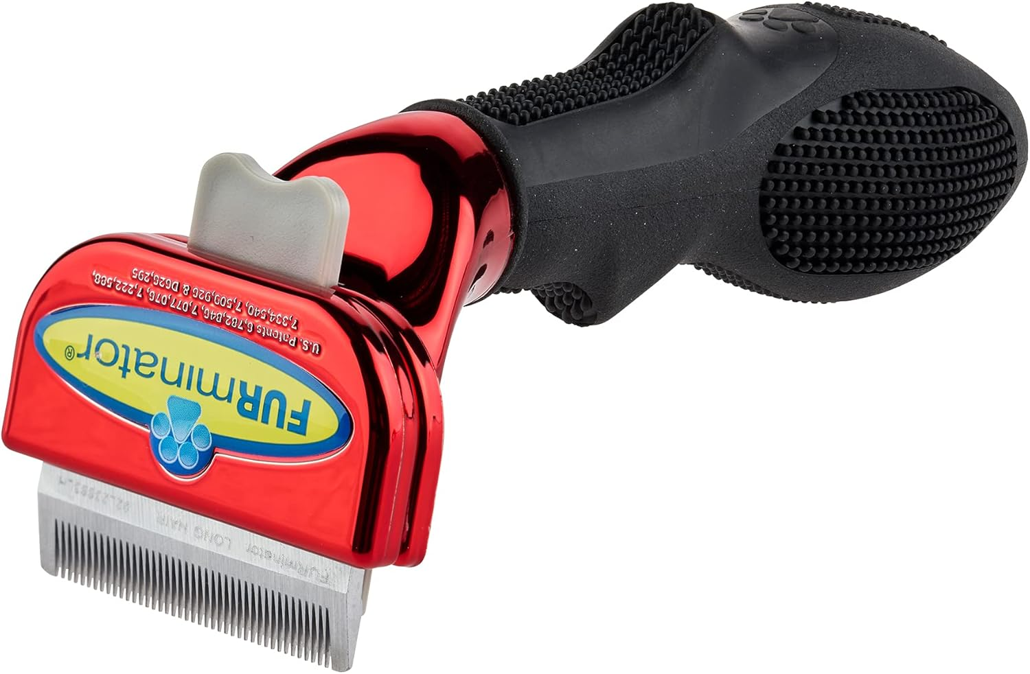 Furminator Deshedding Brush Comb Tool for Long Hair Small Dogs, Metallic Red image number 6