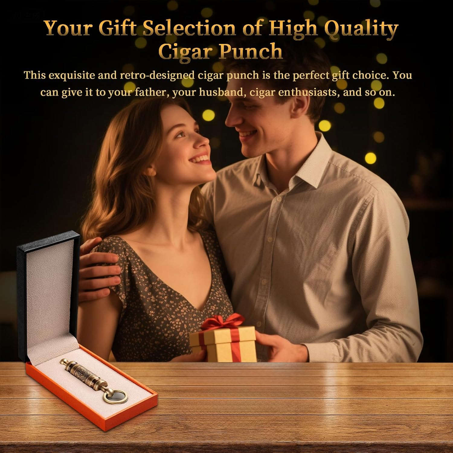 CIGARLOONG Cigar Punch Retractable and Screw Out Punch-2 Size Blades Cigar Hole Opener-Smoking Accessories with Gift Box(Color:Gold) image number 5