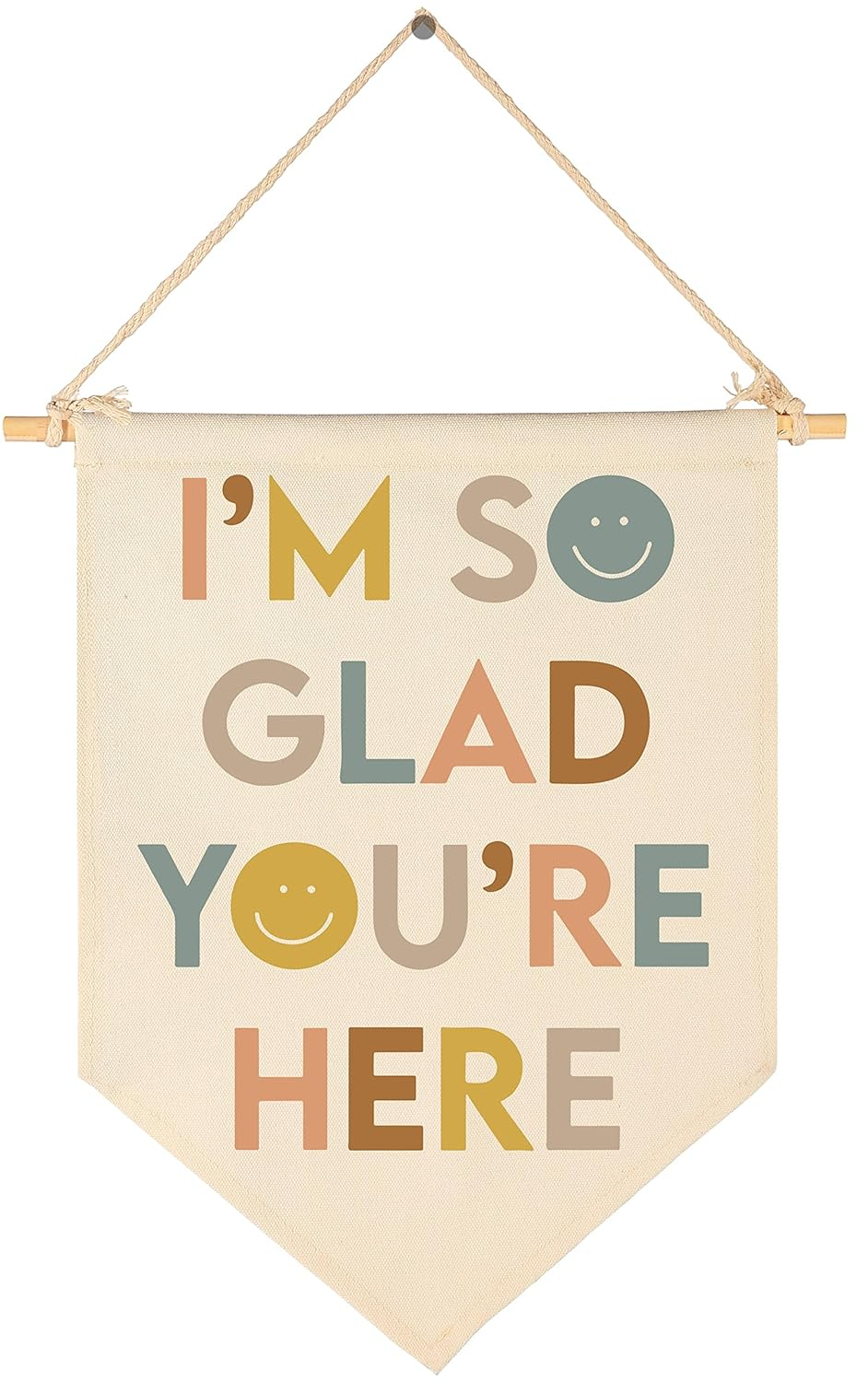 I'M so Glad You'Re Here-Classroom Decor-Inclusive Classroom Decor-Welcome Gift-Teacher Gift-Canvas Hanging Pennant Flag Banner Wall Sign Decor Gift-Birthday Christmas Gift image number 3