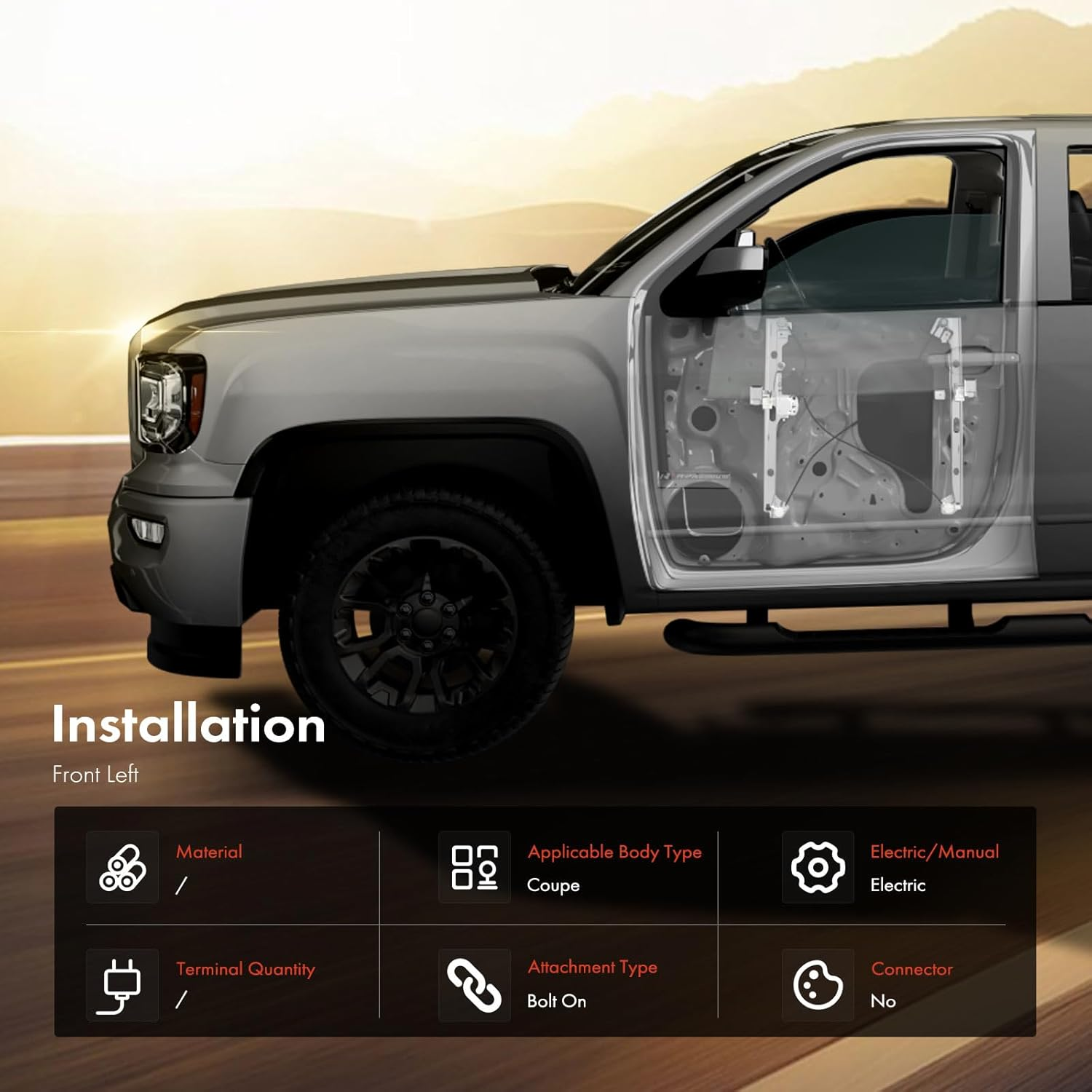 Window Regulator without Motor Front Left Compatible with A5 8T3 Coupe All Engine 2-3 Doors 2007-2017 8T0837461