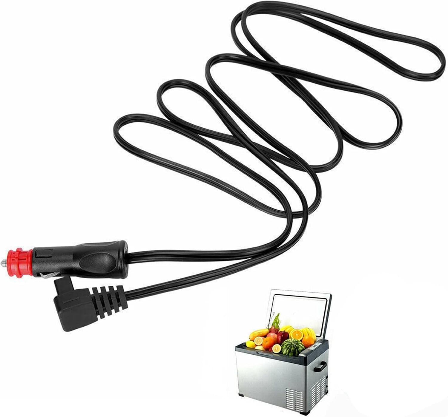 1 Pcs 12V Fridge Cord, Refrigerator Power Cable for Camping, Cigarette Lighter Plug to Car Fridge Adaptor， 2M Power Lead Cable Cord，Dc Power Cable for Car Refrigerator Fridge Freezer image number 4