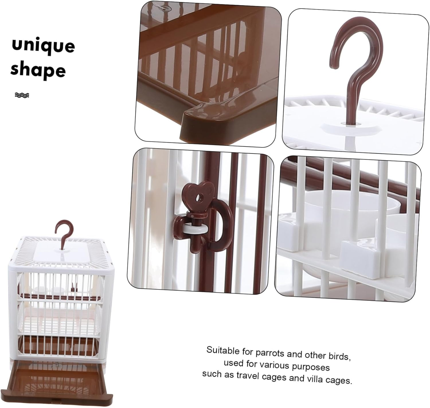 Alasum Portable Bird Cage for Parakeet Cockatiel Lightweight Travel Cage with Removable Tray Ventilation for Easy Maintenance Versatile for Birds image number 1