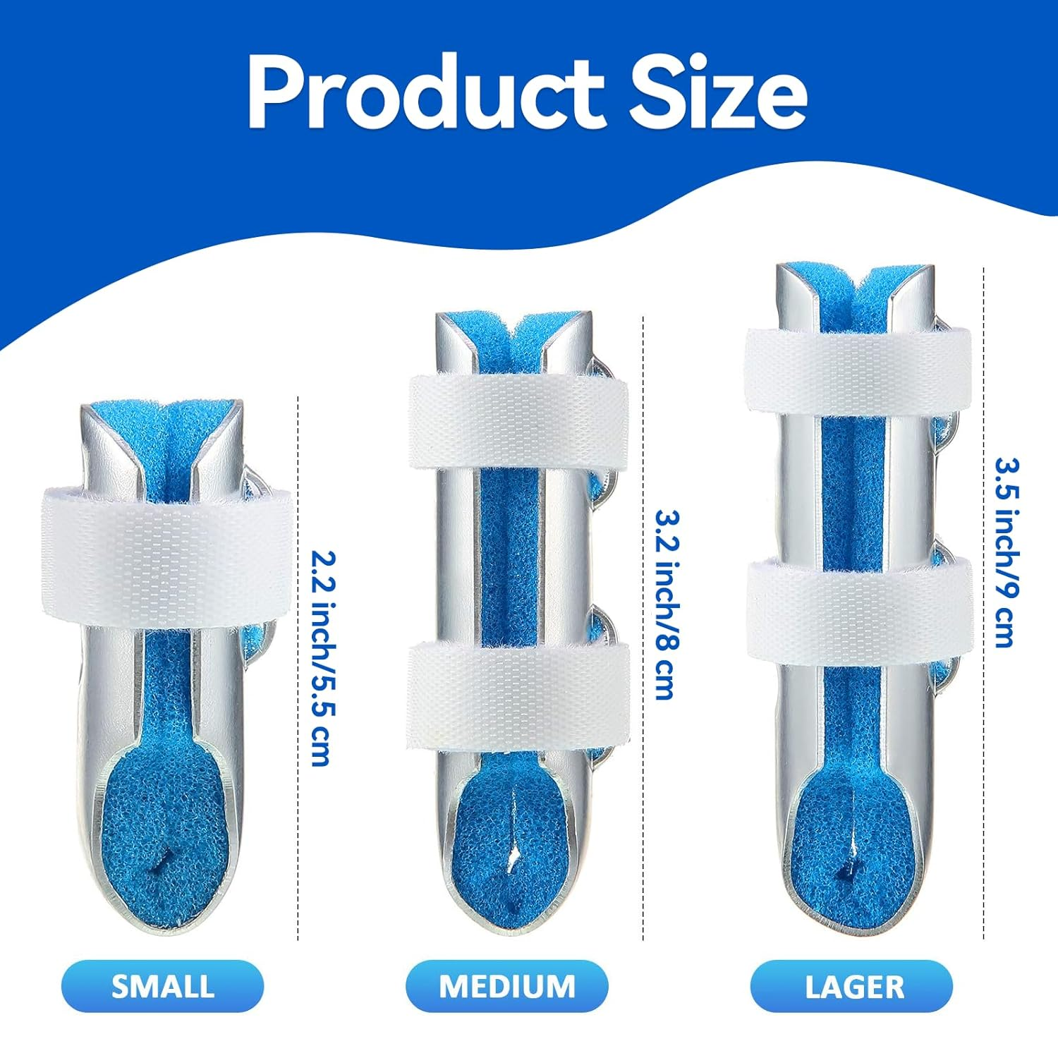 Finger Splint, 3-Size Pack Finger Support Brace Finger Stabilizer for Broken Fingers Straightening Arthritis Knuckle Immobilization image number 5