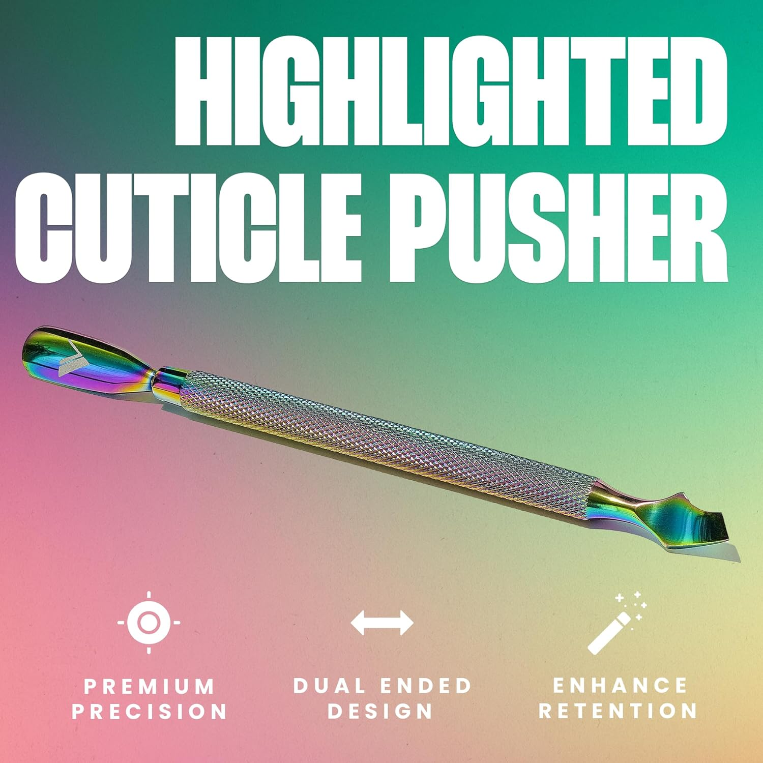 V Beauty Pure Cuticle Pusher Nail Tool (Highlighted) - 2-In-1 Non-Slip Nail Cleaner Cuticle Remover for Clean & Healthy-Looking Fingernails & Toenails - Cuticle Scraper Nail Tool, Manicure & Pedicure image number 3