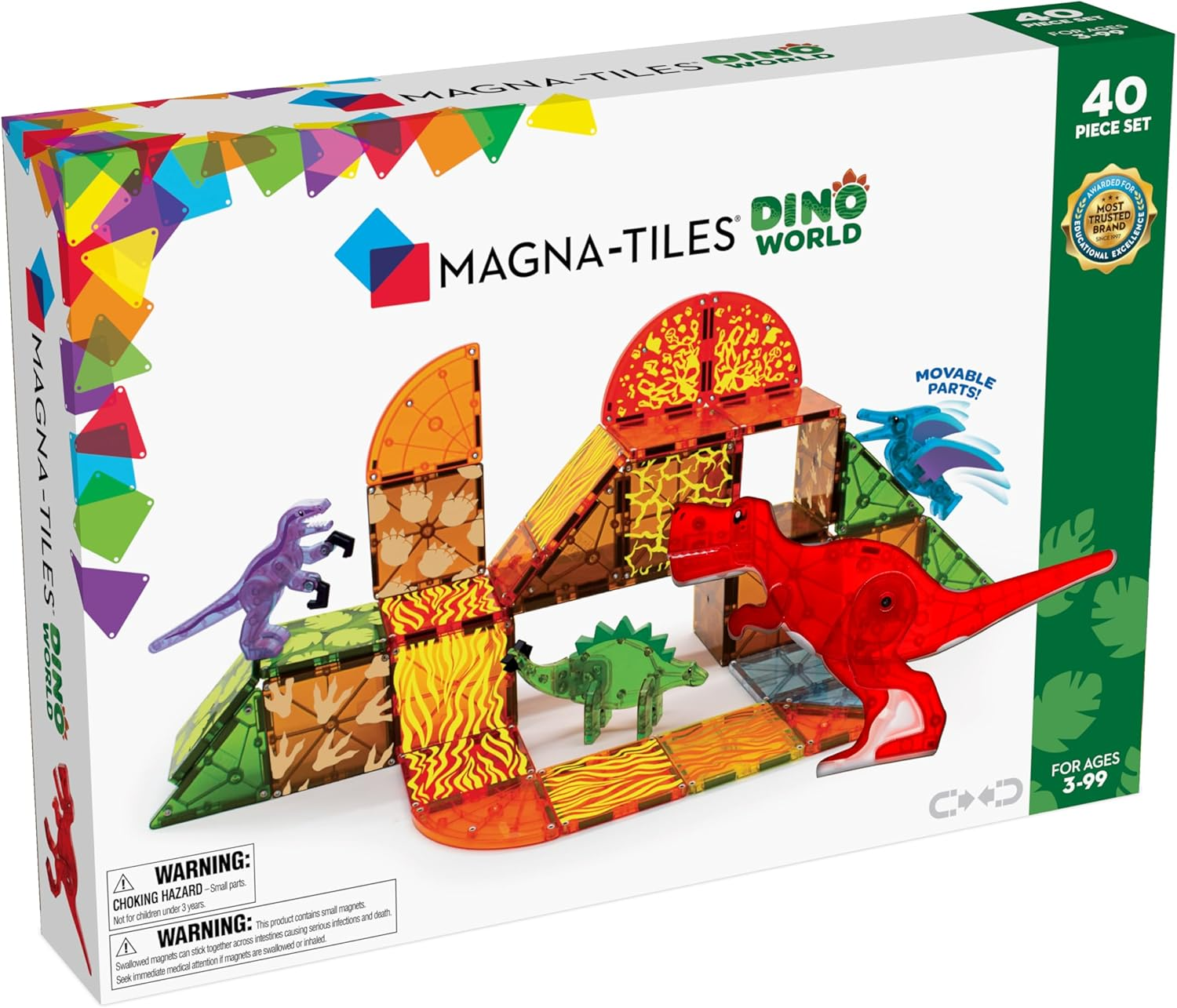 Magna-Tiles Dino World Magnetic Construction 40-Piece Set image number 2