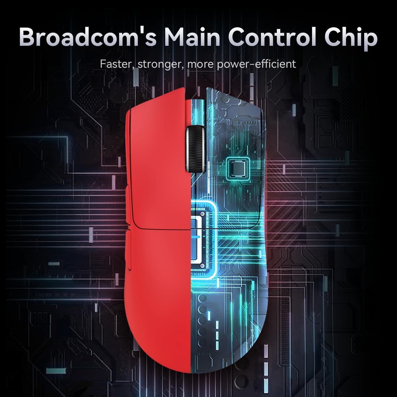 ATTACK SHARK X11 Ultra-Light Triple Mode Gaming Mouse PAW3311 Optical Sensor 22K DPI 5 Programmable Buttons for Pc/Mac Red&Sticker - Black+Griptape image number 5