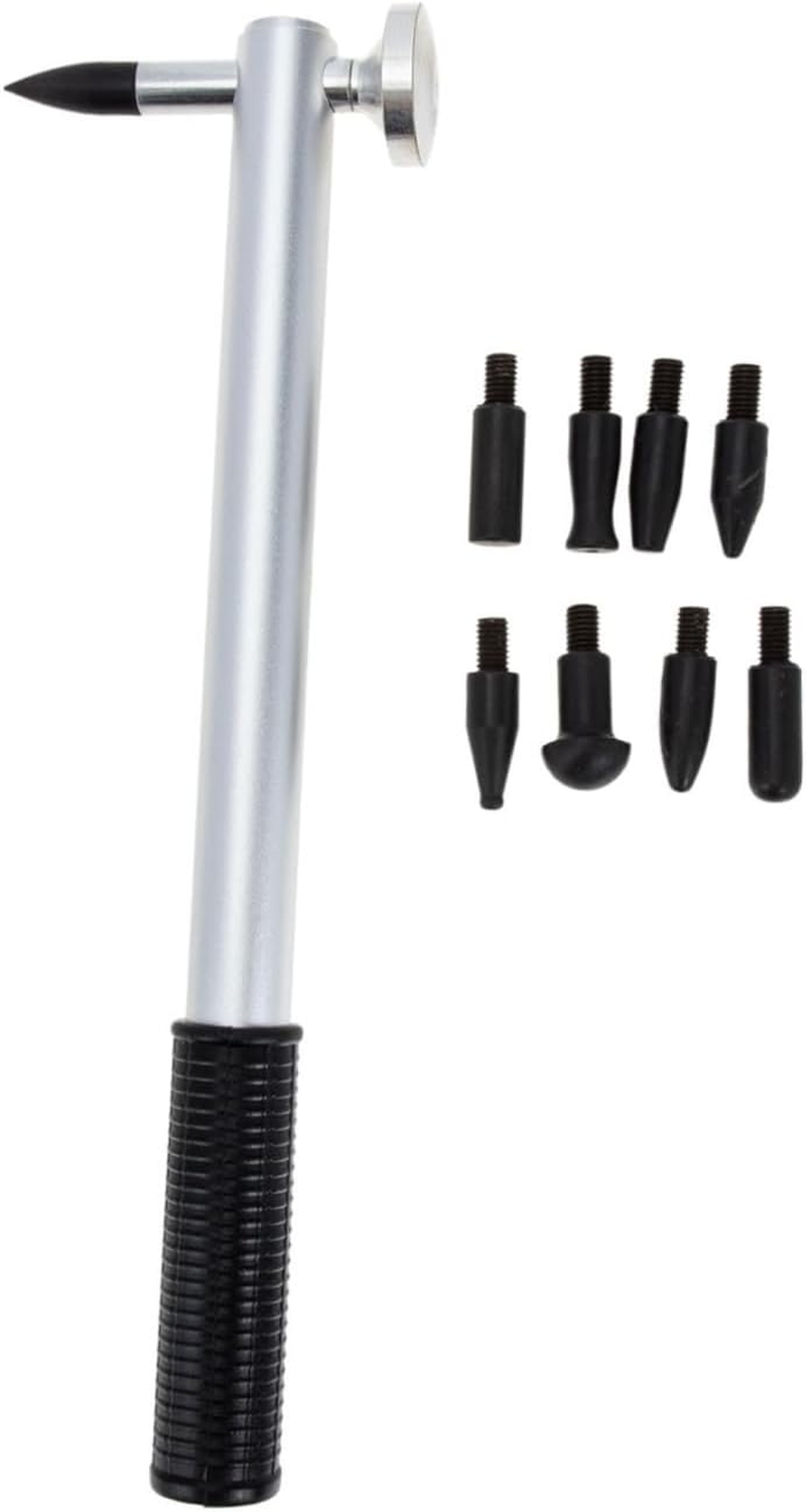 EXAOMBLE Car Percussion Repair Hammer Tool Set 9 Replaceable Heads Sheet Metal Hand Tool for Auto Dent Removal Bodywork in Automotive Repair