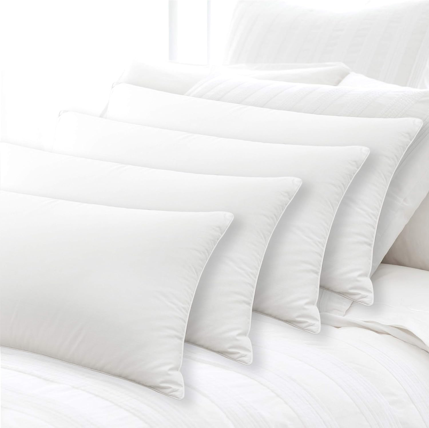 Luxor Linen Luxor Australian Made Hotel Quality Pillow Standard Size, Medium Firm, Four Pack