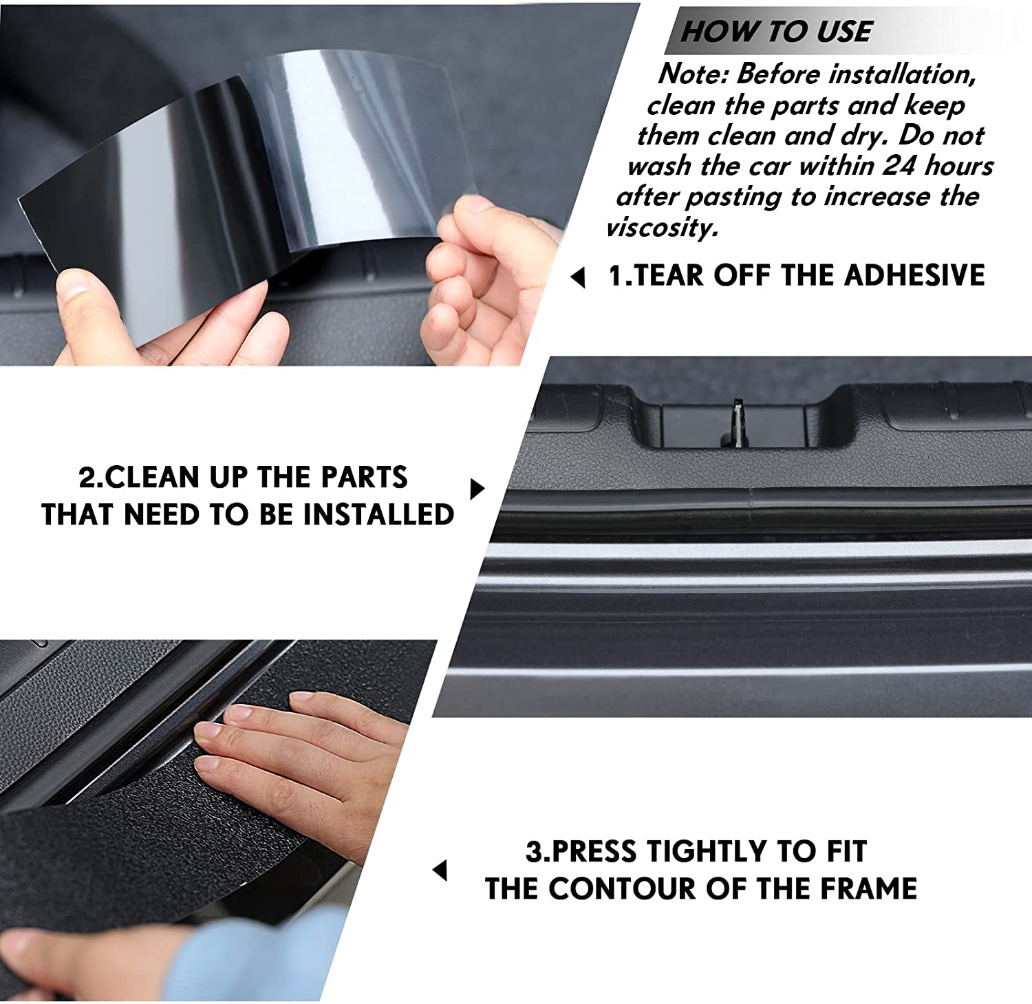 Frienda Car Door Edge Guards Door Sill Protector Automotive Entry Guard anti Collision Scuff Sill Trim Protection Strips for Most Cars Vehicles Accessories(2 Inch Wide, 16.4 Feet,Black) image number 1