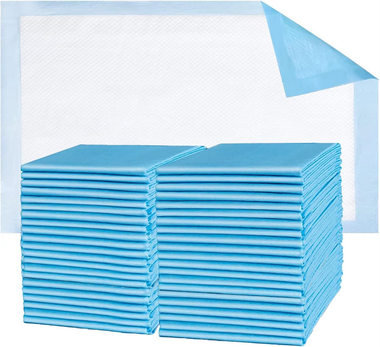 100 Pack Disposable Changing Pads, Leak-Proof Breathable Incontinence Diaper Changing Pad, Disposable Incontinence Bed Pads for Kids, Adults & Elderly, 60Cmx45Cm image number 2