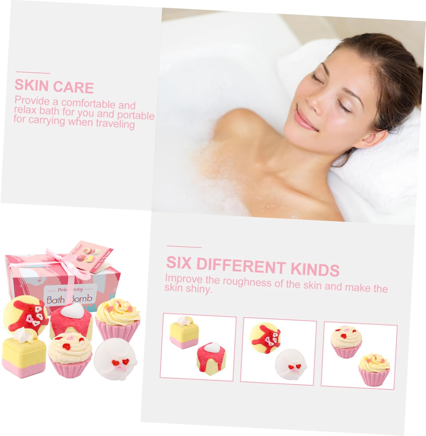 NULYLU 6Pcs Cake Shape for Relaxation and Aromatherapy for Home Travel Sea Salt Infused Quick Dissolving for Luxurious Spa image number 5