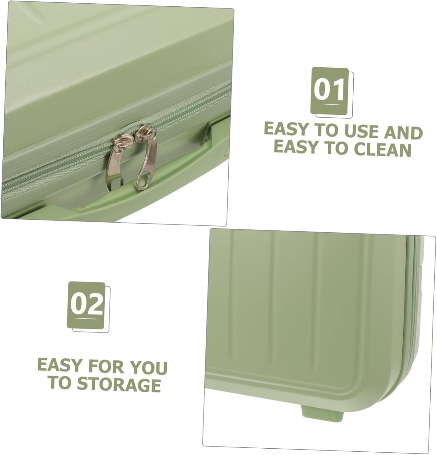 WRITWAA Large Capacity Travel Makeup Case with Zipper Handle Avocado Green Cosmetic Suitcase for Women and Portable Organizer for Cosmetics Toiletries and Essentials image number 1