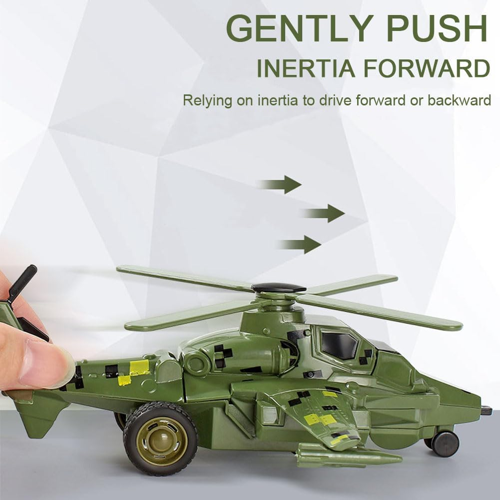 YOBOKO Transforming Airplane Toy Aircraft Robot Toy Kids Simple Airplane Model Toys Boys Funny Play Vehicles Gifts for Toddler Kids 3-8 Years (Green) - Green image number 6