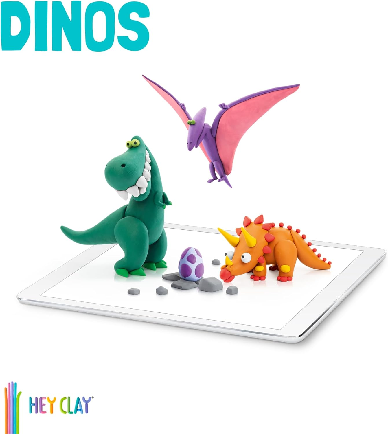 HEY CLAY Dinos Air Dry Clay Set 6 Cans Modelling Kit & Interactive App Instructions &ndash; Creative Set for Kids Ages 4-8 image number 6