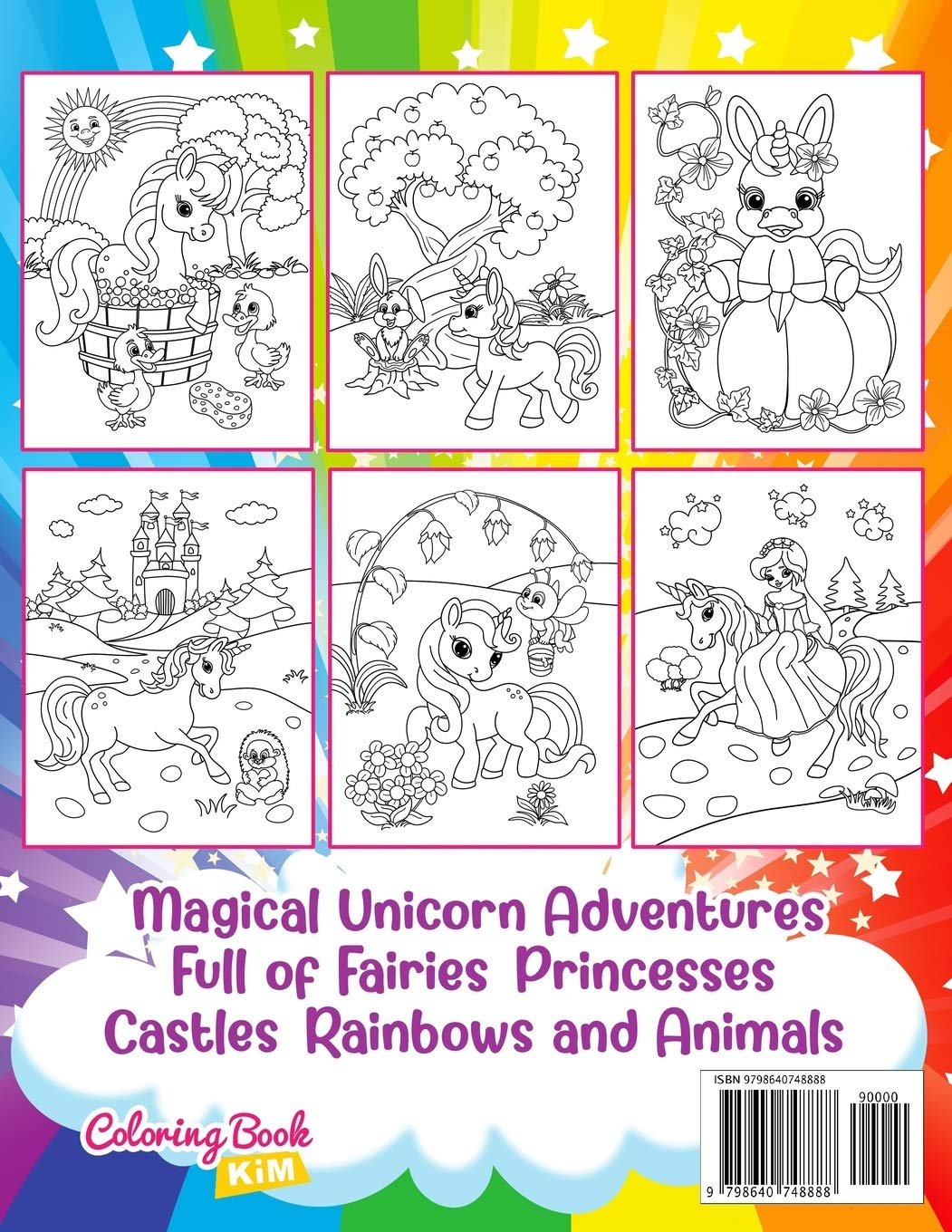 Unicorn Coloring Book: Cute Unicorns for Coloring for Kids (Magical Unicorn Adventures Full of Fairies, Princesses, Castles, Rainbows and Animals.) image number 1