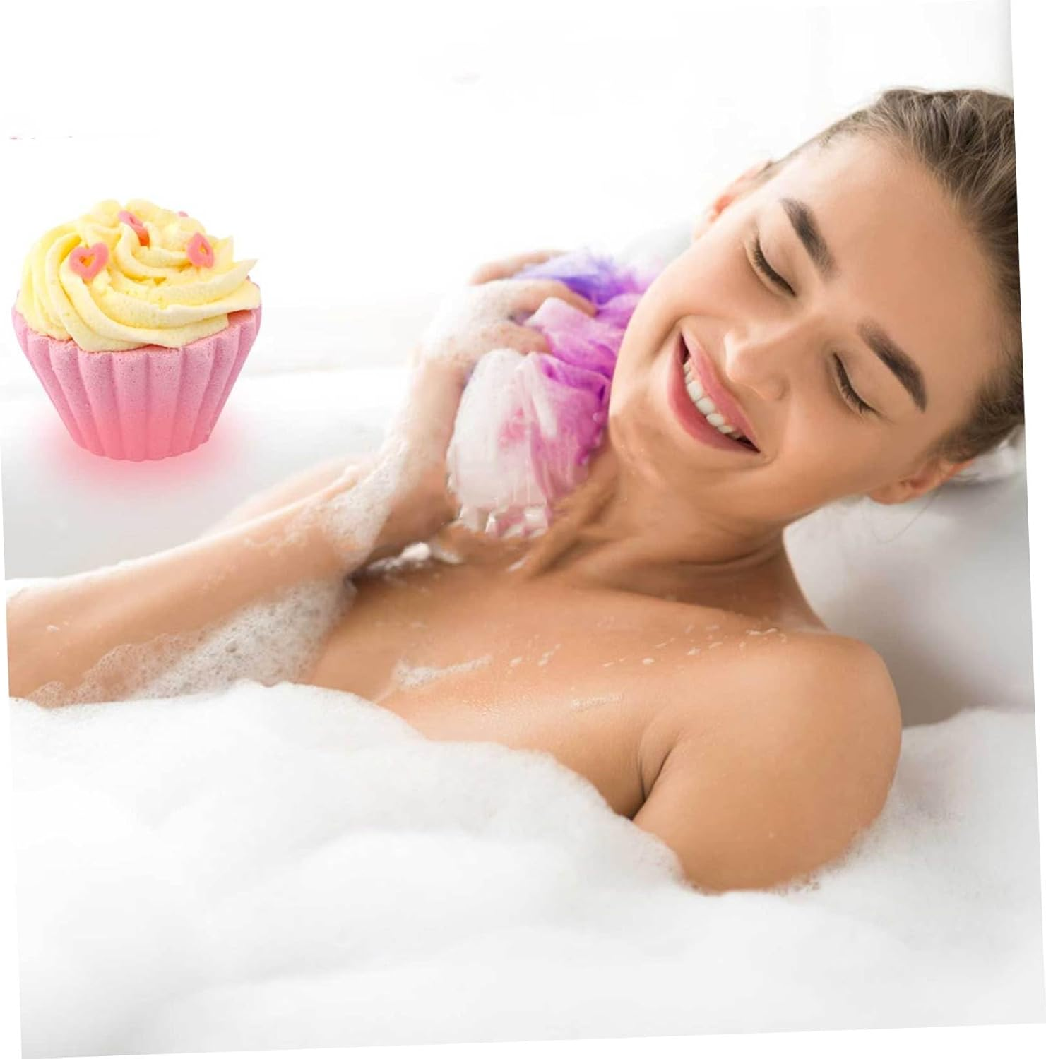 BELLIFFY 6Pcs Creative Cake Shape Relaxing Balls for Shower Sea Salt Bathing Balls Spa Shower Steamer Boys and Girls image number 4