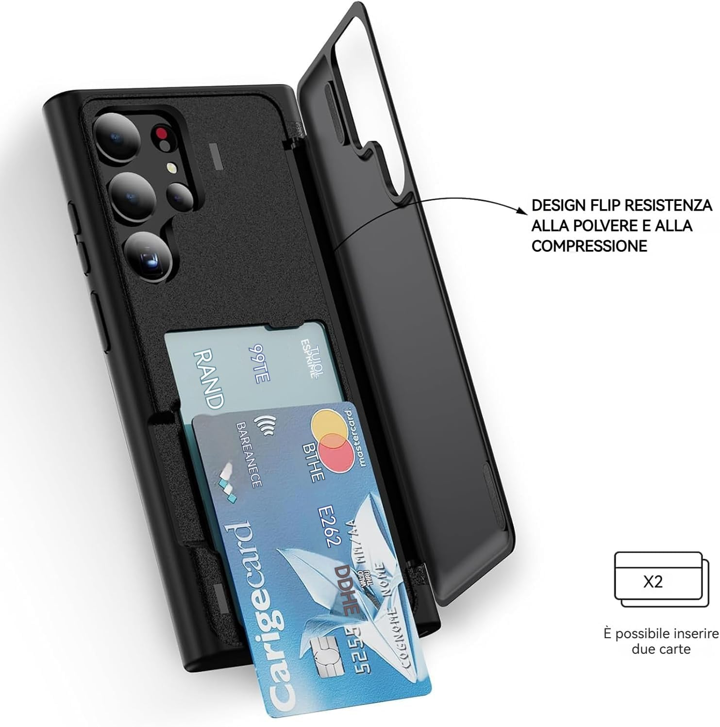 Samsung S24 Ultra Case with Hidden Card Holder [Magnetic Closure Design] [2 Cards + 1 Cash] Protective Wallet Shockproof Protective Case for Samsung Galaxy S24 Ultra Case image number 5