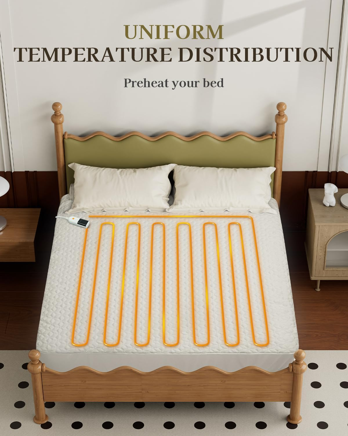 GOTCOZY Electric Blanket Double Size - Fitted Heated Underblanket Dual Control with 6 Heat Settings & 10 Hour Auto Off(193X137Cm) image number 2