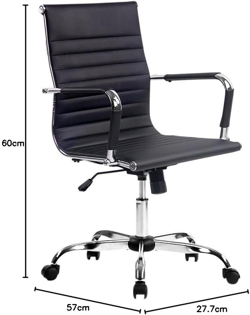 Artiss Ergonomic Office Chair Fabric Computer Desk Chairs with Tilt Adjustment and Adjustable Seat Height, with Mid Back and 360&deg;-Swivel Seating Black for Gaming Room Executive Home image number 5