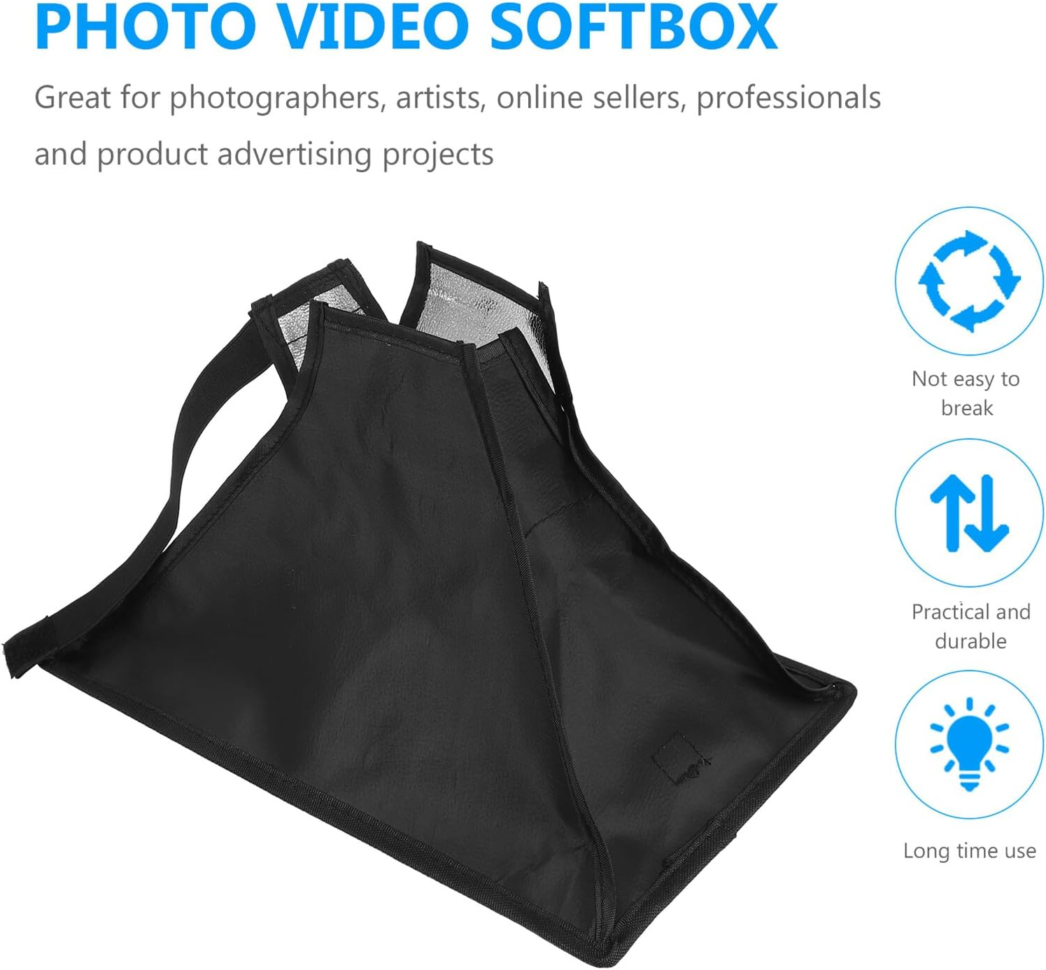 POPETPOP Photography Softbox 20X30Cm Portable Light Diffuser Photography Light Box with Flash Reflector for Studio Portrait and Product Photo Shooting image number 2