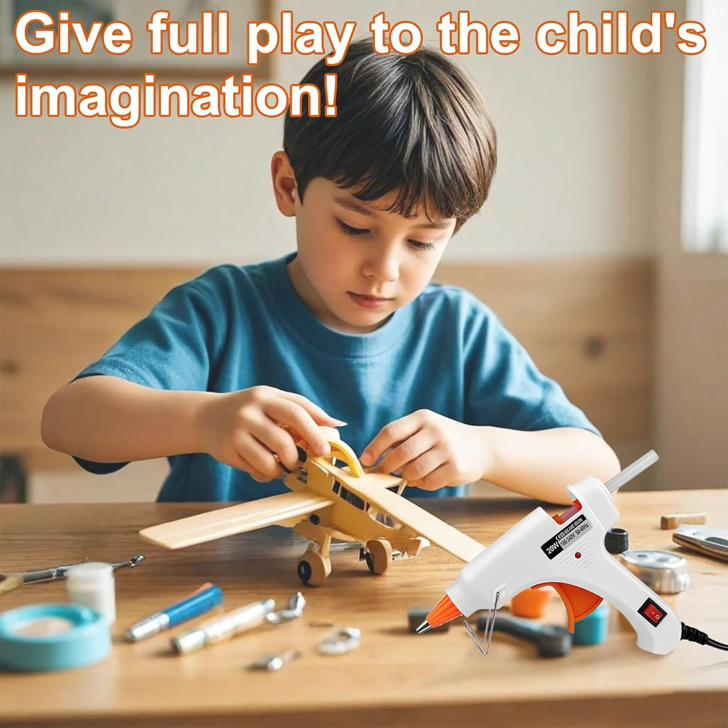 Mini Hot Glue Gun with 40 Glue Sticks, Fast Heating Hot Melt Gun, 20W Glue Gun Kit, Lightweight Craft Gun for DIY, Home Repairs, Kids' School Projects - White image number 1