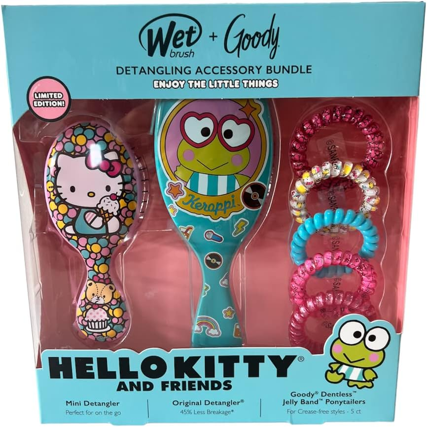 Wet Brush + Goody Detangling Accessory Bundle Hello Kitty and Friends Scrunchies Set Kit (1632833), 1.0 Ounce image number 3